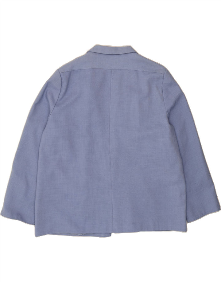 VINTAGE Womens Oversized Open Blazer Jacket UK 18 XL Blue Polyester Vintage Vintage and Second-Hand Vintage from Messina Hembry 
