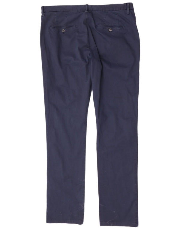 Pantaloni chino drepți pentru bărbați Zara EU 48 XL W38 L34 Bumbac bleumarin