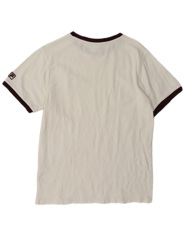 Fila Mens T-Shirt Top Large White Cotton