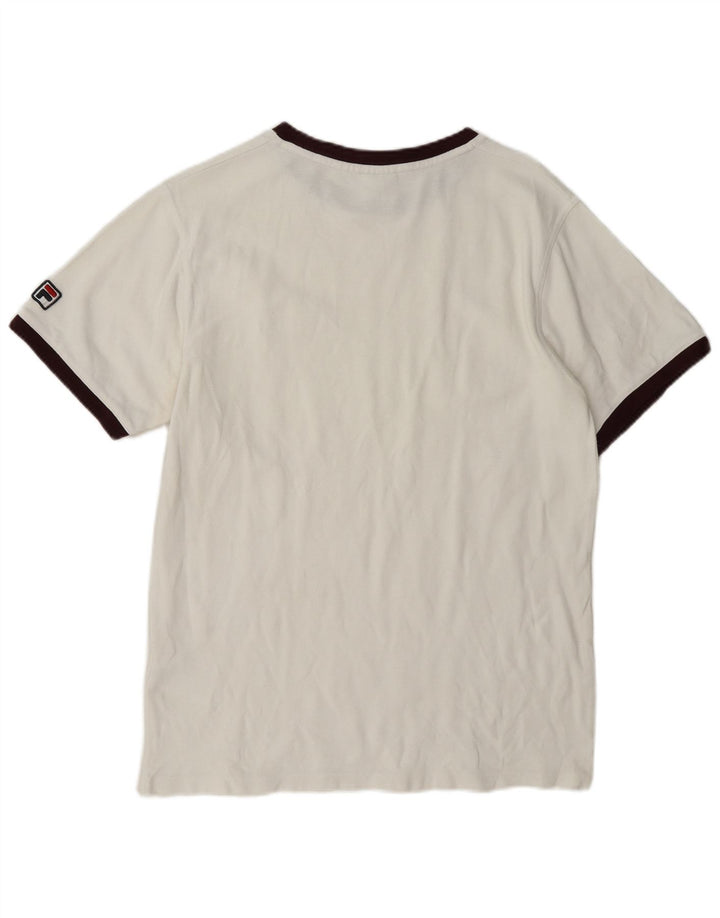 Fila Mens T-Shirt Top Large White Cotton