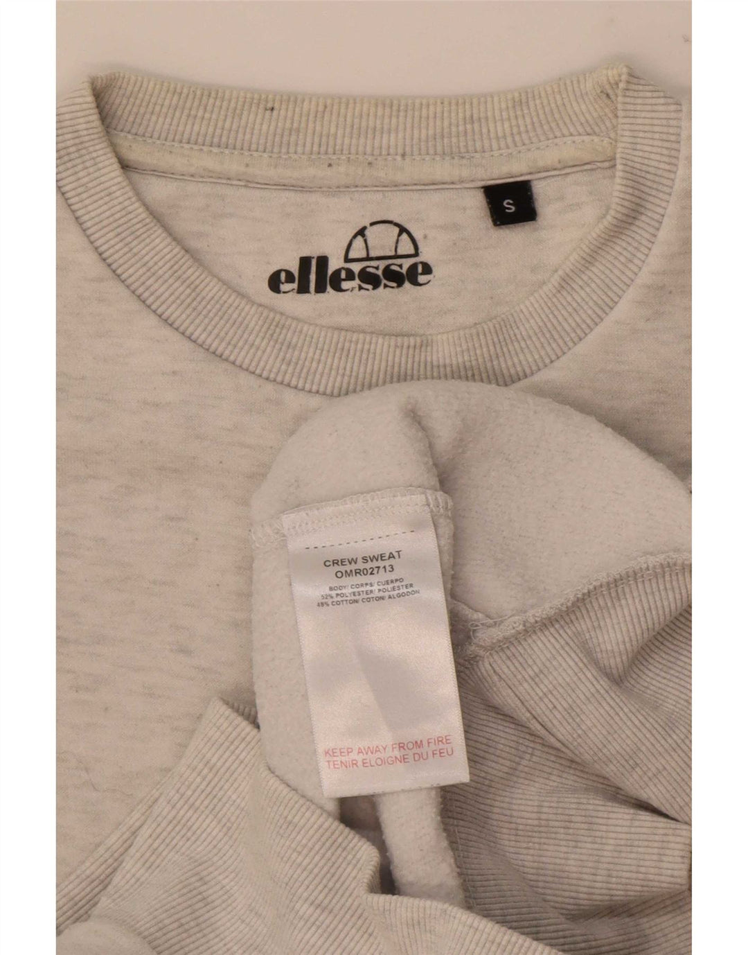 Ellesse Mens Graphic Sweatshirt Jumper Petit Gris Moucheté Polyester