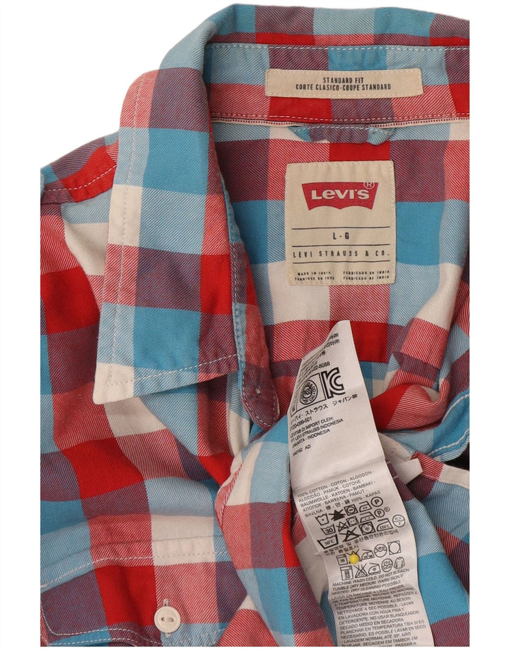 Levi's Mens Standard Fit Shirt Large Multicoloured Check Cotton