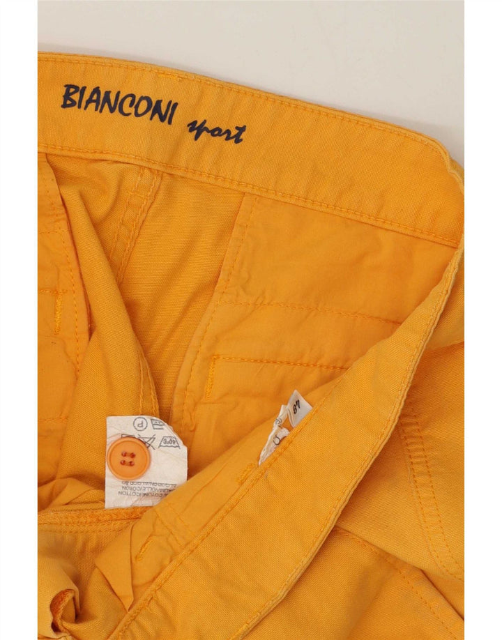 Vintage Mens Cargo Shorts IT 48 Medium W34 Yellow Cotton