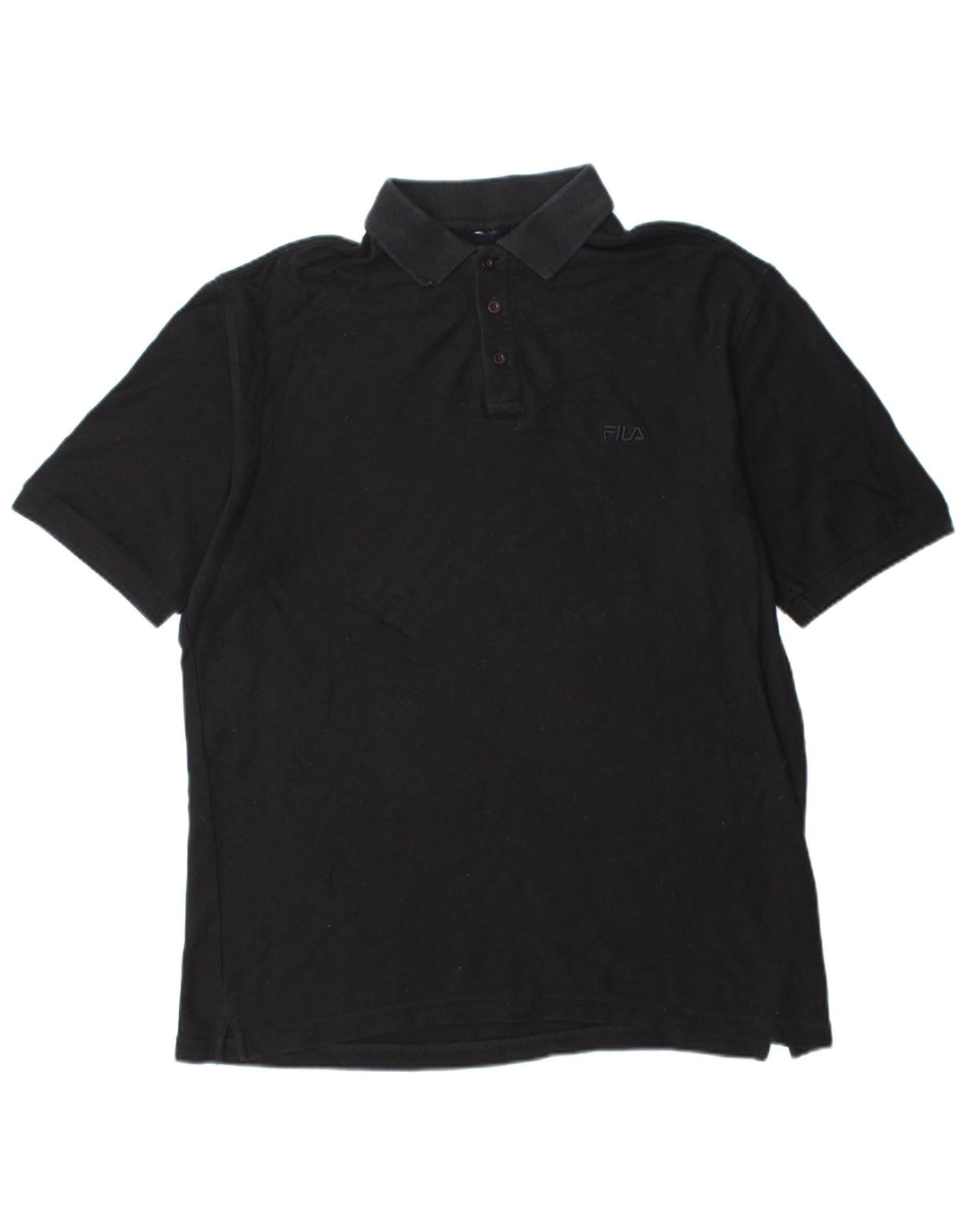 FILA Mens Polo Shirt XL Black Cotton
