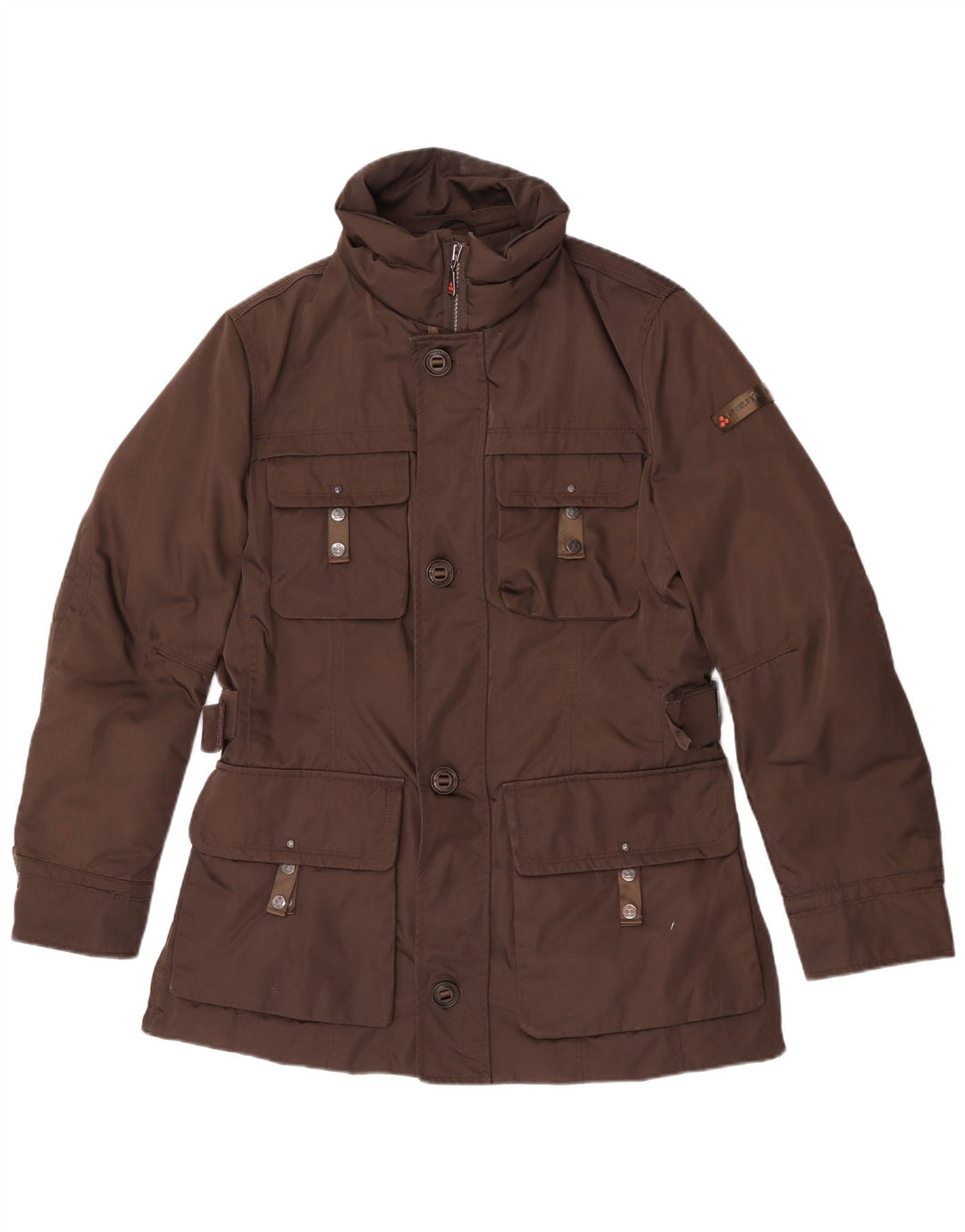 PEUTEREY Mens Parka Jacket UK 38 Medium Brown Polyester