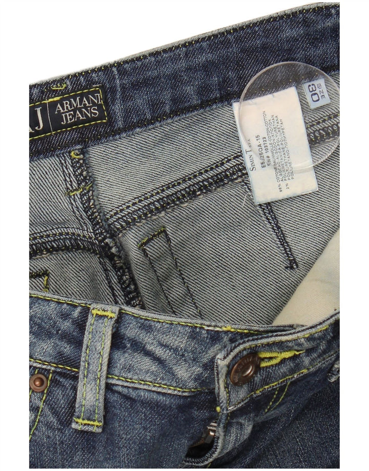 ARMANI Womens Straight Jeans W30 L31 Blue Cotton