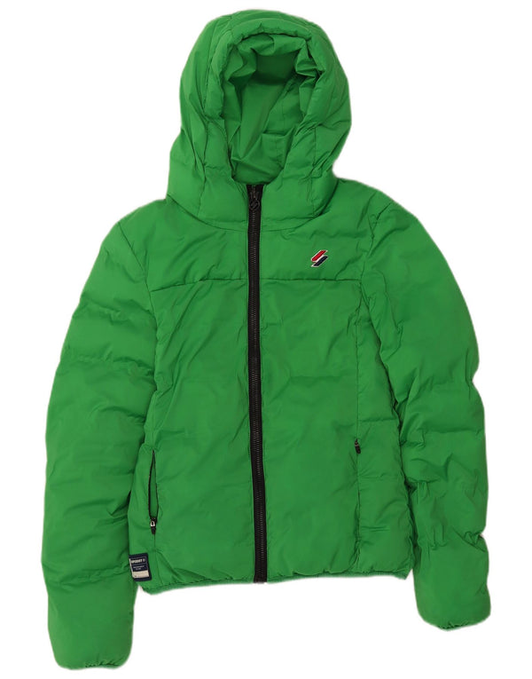 Superdry Veste matelassée à capuche pour femme UK 8 Small Vert Polyester