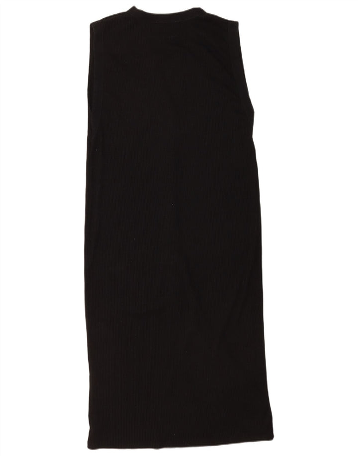 Zara Damen ärmelloses Etuikleid UK 14 Medium Schwarz