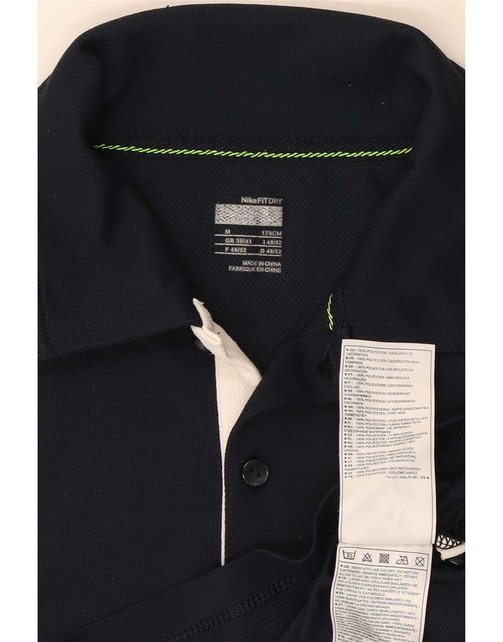 Polo Nike da uomo UK 39/41 Medium Navy Blu Colourblock Poliestere