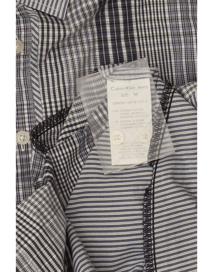 Calvin Klein Jeans Mens Shirt Medium Blue Check Cotton