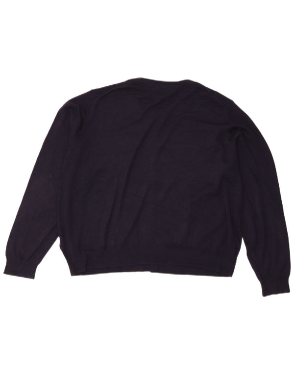 Marks & Spencer Womens Cardigan Sweater UK 20 2XL  Navy Blue Viscose