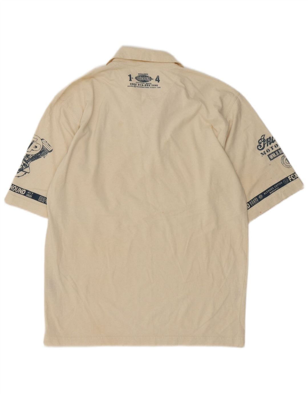 Foxhound Herre grafisk poloshirt Medium Beige Bomuld Retro
