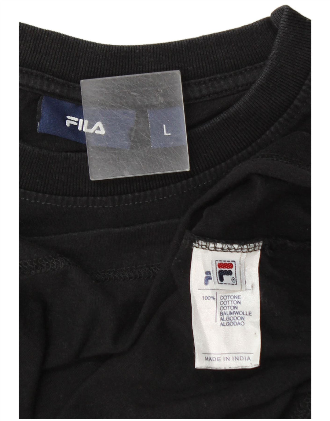 Fila Mens Graphic T-Shirt Top Large Black Cotton