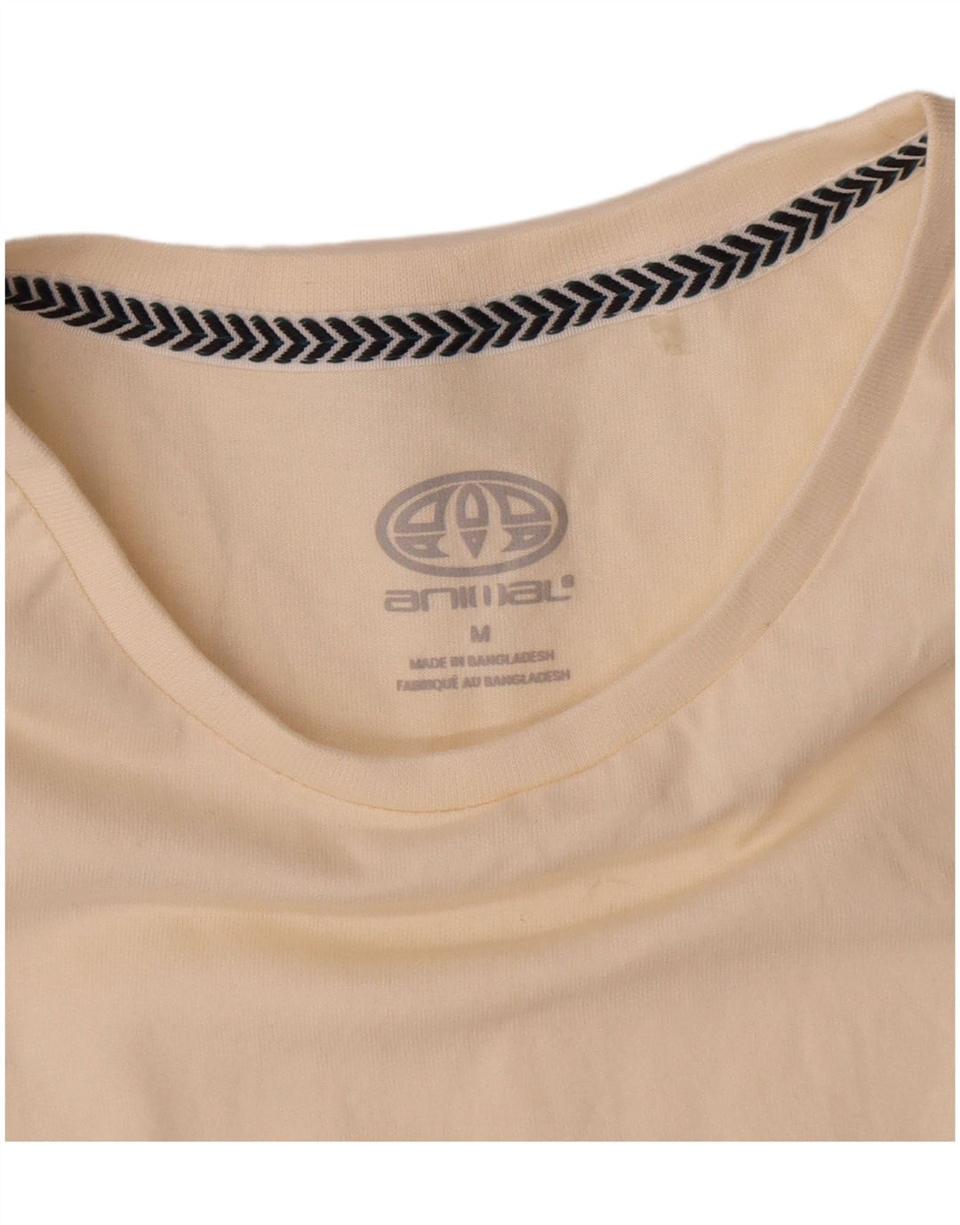 Animal Mens Graphic T-Shirt Top Medium Off White Cotton