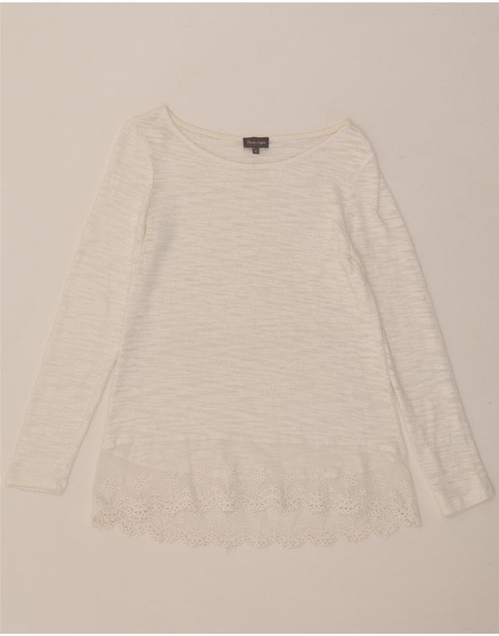 PHASE EIGHT Womens Top Long Sleeve UK 12 Medium White Floral