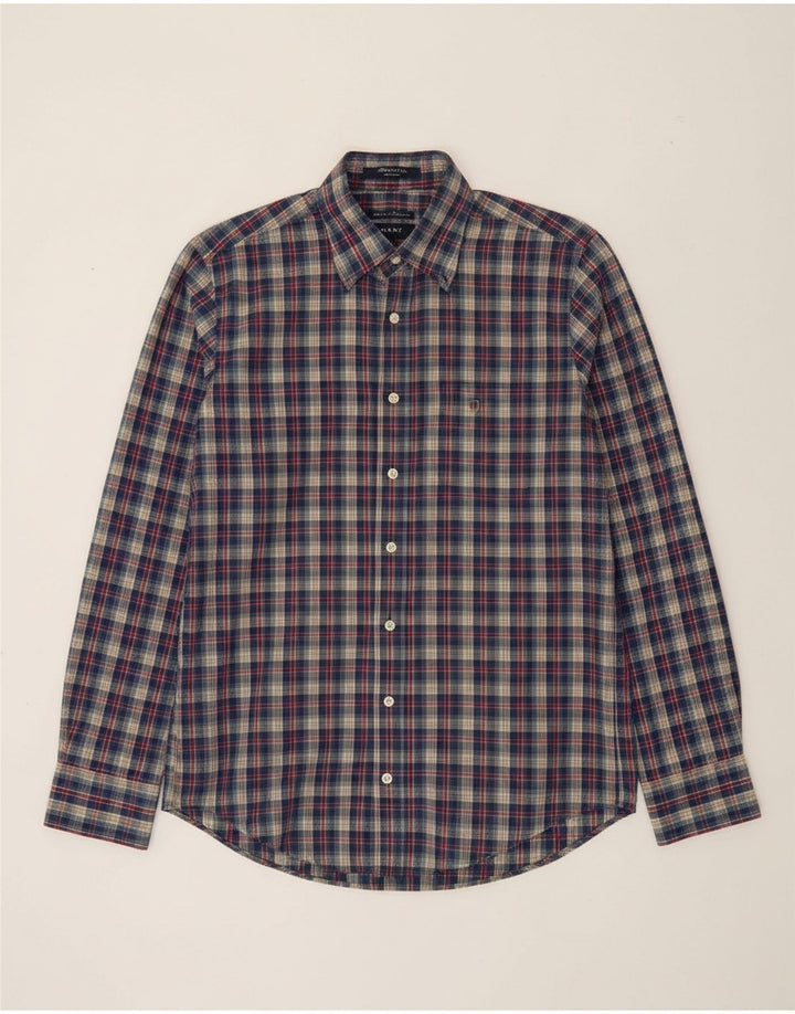 GANT Mens Regular Fit Shirt Medium Blue Check Cotton
