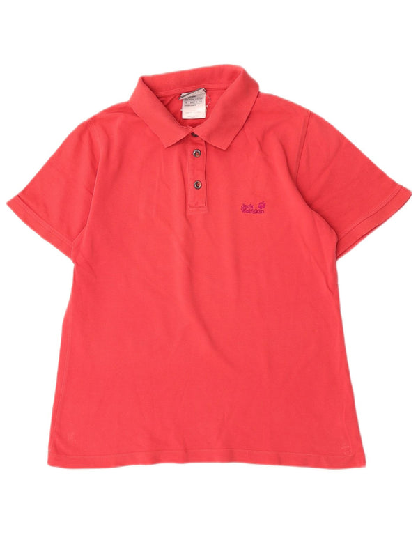 Damska koszulka polo Jack Wolfskin UK 10, mała, różowa, bawełniana