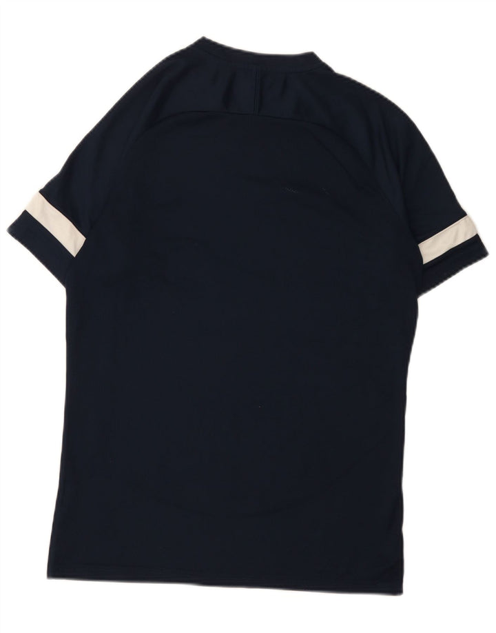 Nike Mens Dri Fit T-Shirt Top Medium Navy Blue Colourblock Polyester