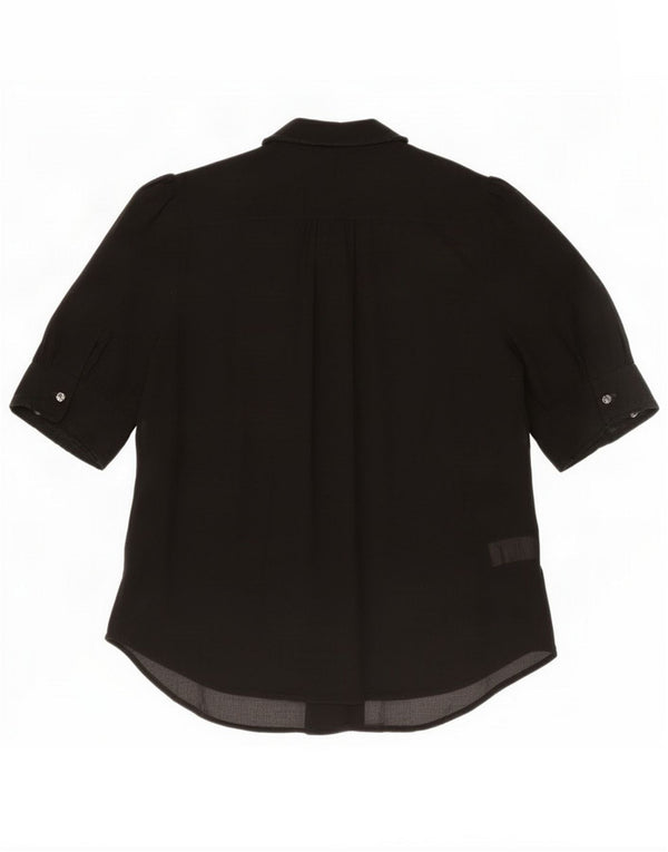 French Connection Womens Short Sleeve Shirt Blouse UK 14 Medium Black