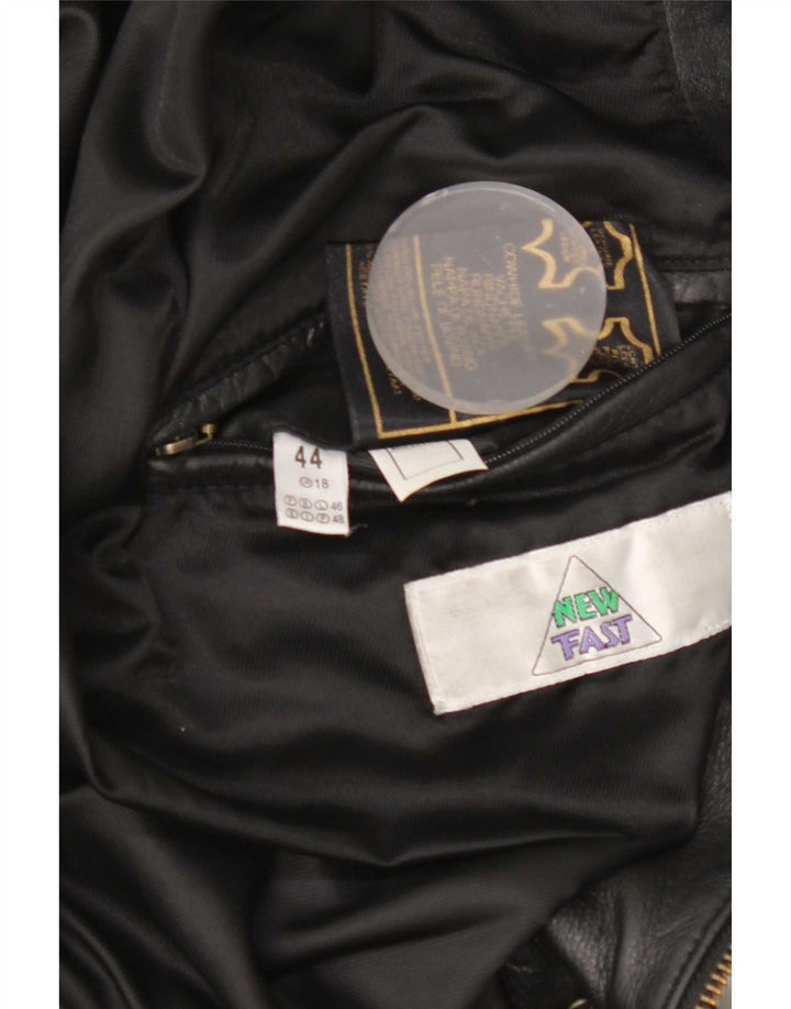 Nueva chaqueta de cuero extragrande para mujer Fast IT 44 Medium Black