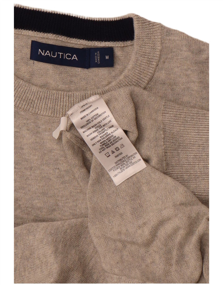 NAUTICA Mens Crew Neck Jumper Sweater Medium Grey Cotton