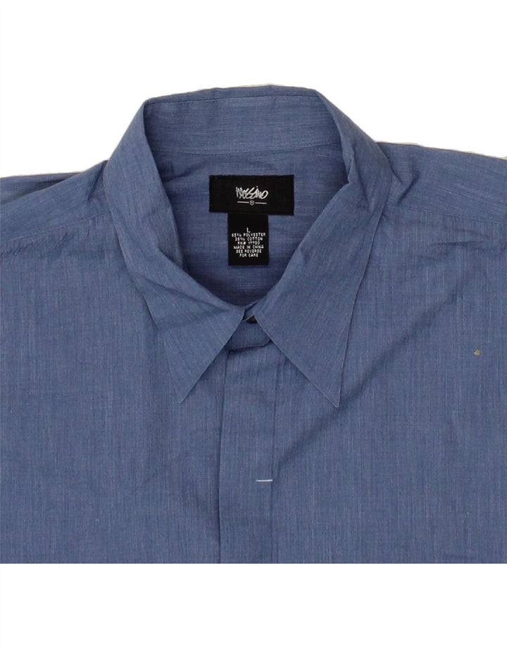 MOSSIMO Mens Short Sleeve Shirt Large Blue Cotton Vintage Mossimo and Second-Hand Mossimo from Messina Hembry 