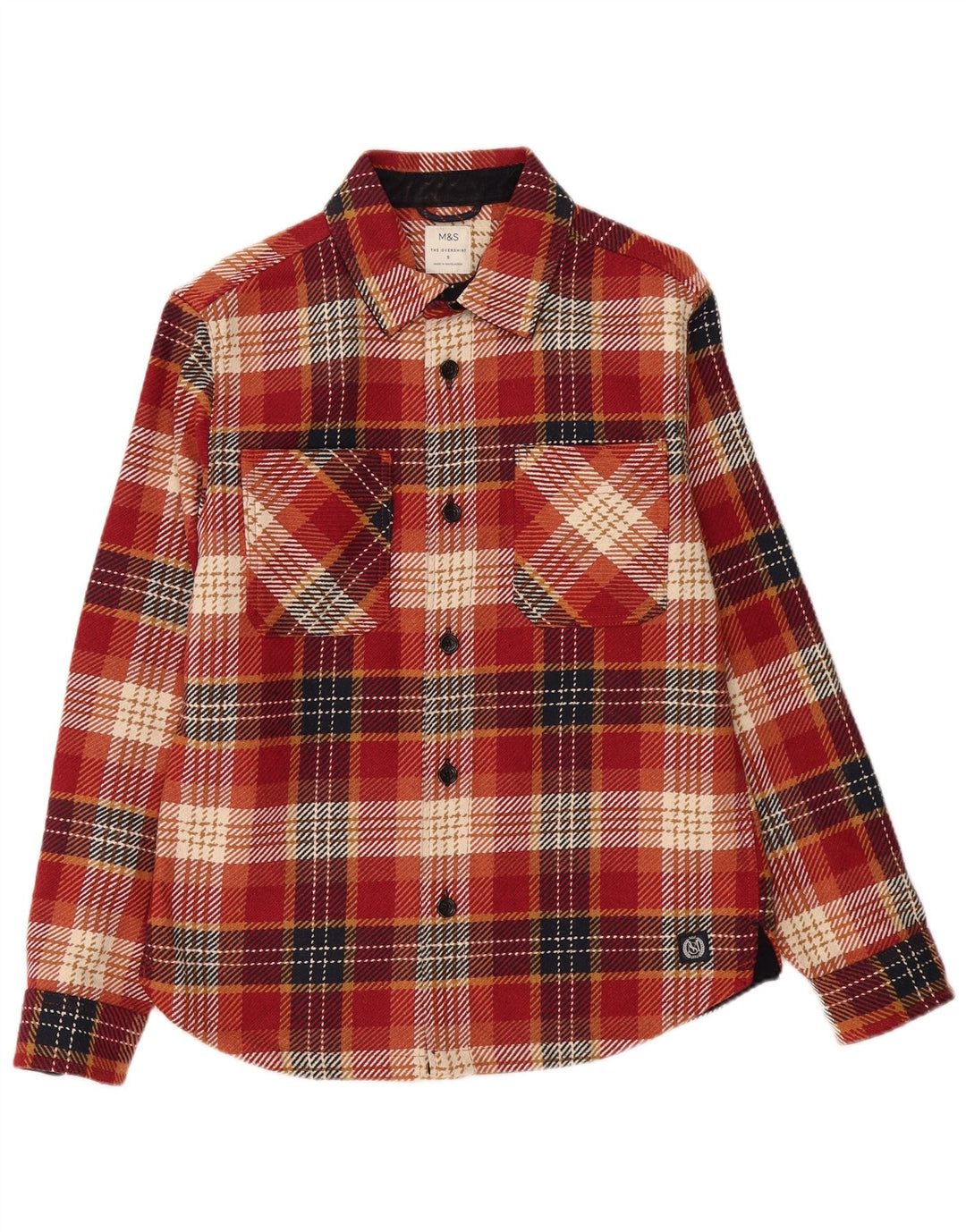 Marks & Spencer Herre Overshirt Skjorte Lille rød ternet polyester