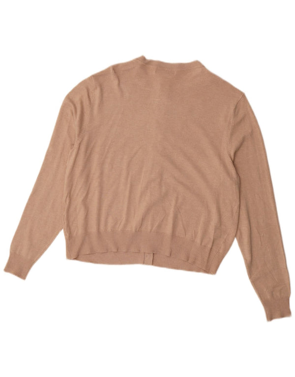 Maglione cardigan corto da donna Marks & Spencer UK 16 Large Beige Viscosa