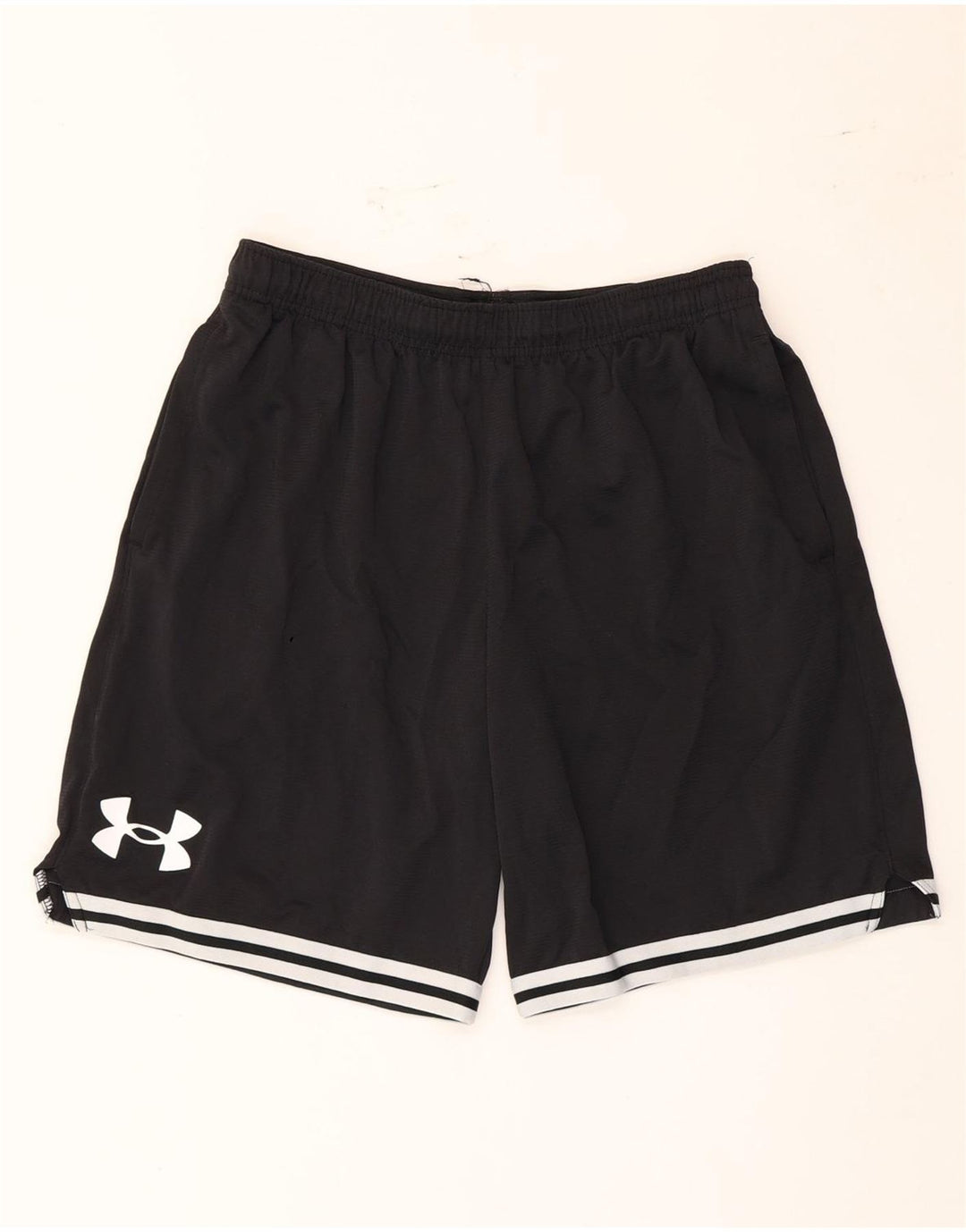 Under Armour Mens Graphic Sport Shorts Large  Black Striped Polyester