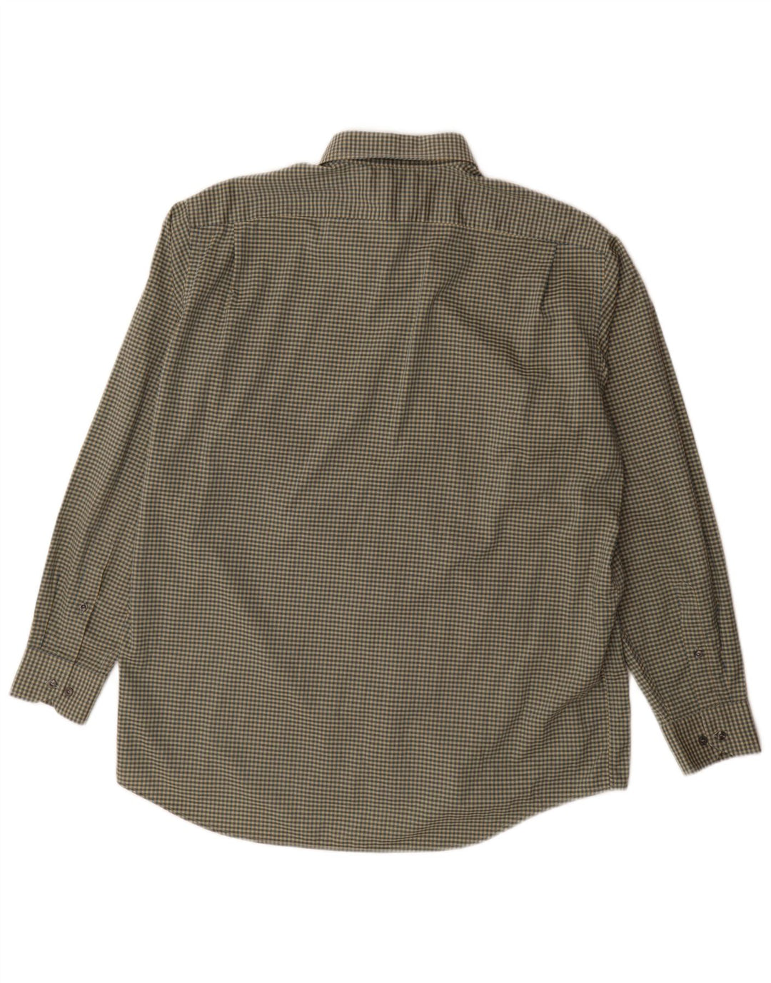 Lacoste Mens Shirt Size 42 Large Khaki Gingham Cotton