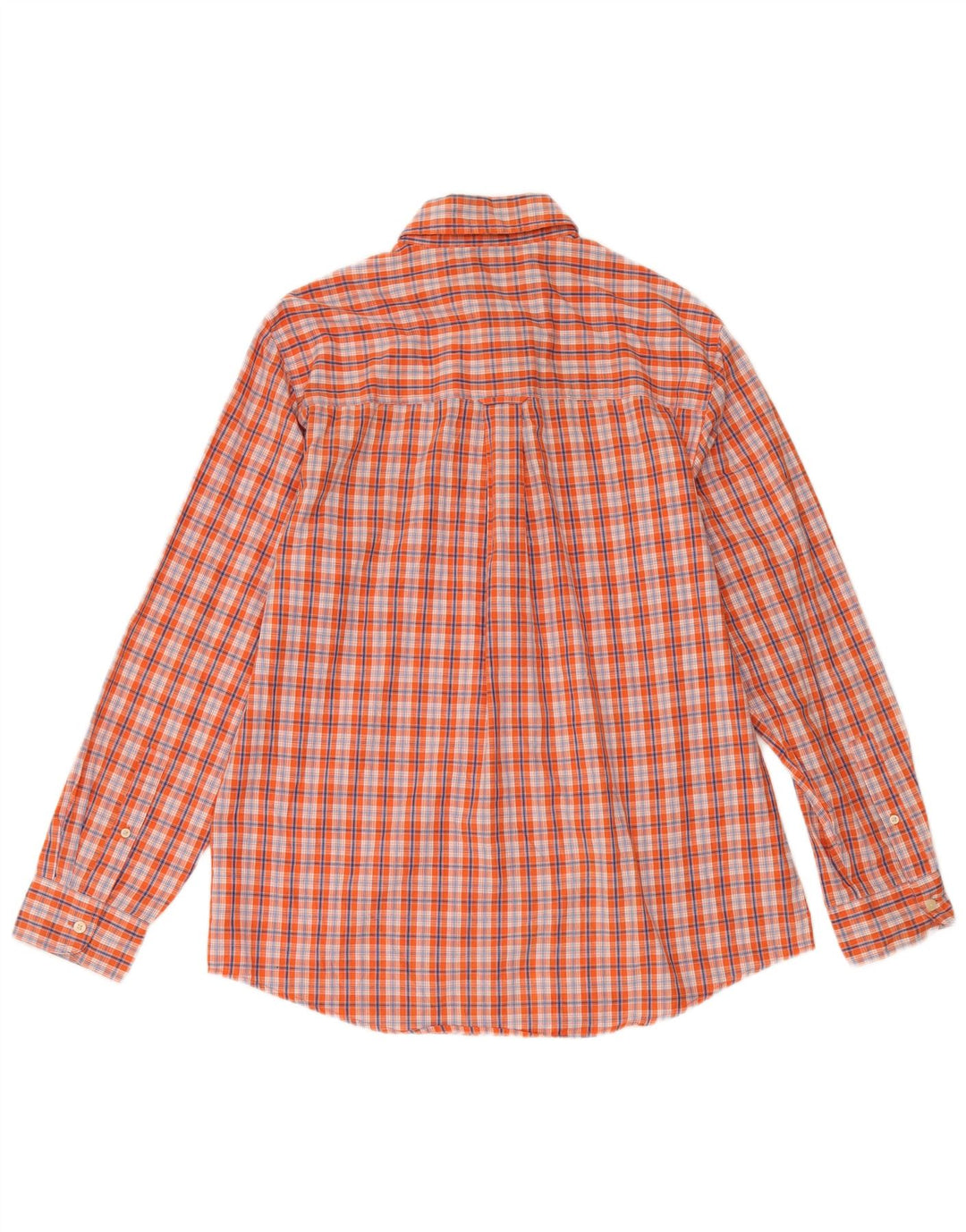 Camisa masculina CHAPS de algodão xadrez laranja médio