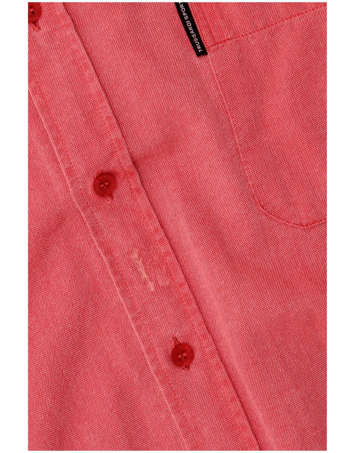 TRUSSARDI Mens Short Sleeve Shirt Medium Red