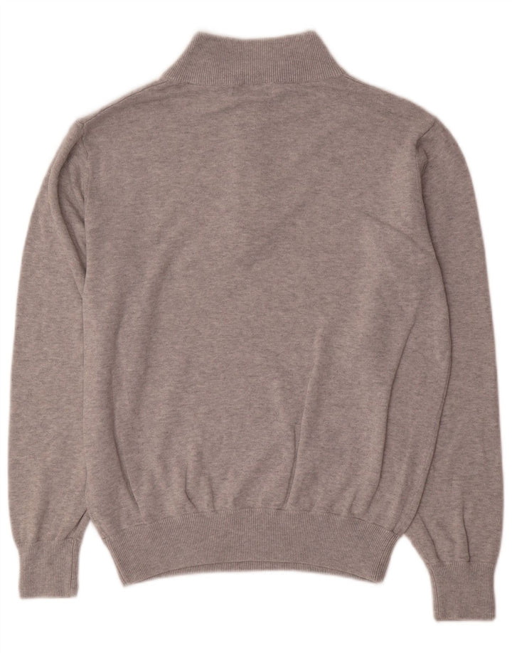 Calvin Klein Mens Zip Neck Jumper Sweater Medium Grey Cotton