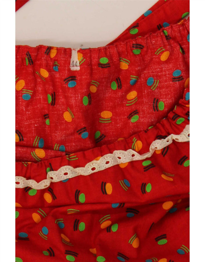 Vintage Womens Abstract Pattern Slip Dress IT 44 Medium Red