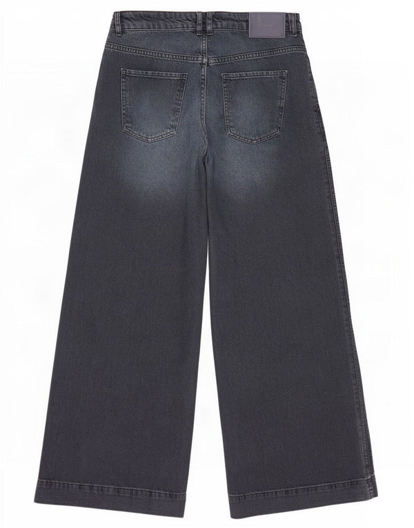 Zara Dame Jeans med brede ben EU 40 Medium W30 L32 Marineblå bomuld
