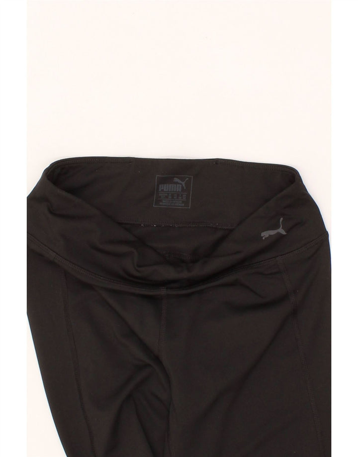 PUMA Womens Leggings UK 10 Small Black Vintage Puma and Second-Hand Puma from Messina Hembry 