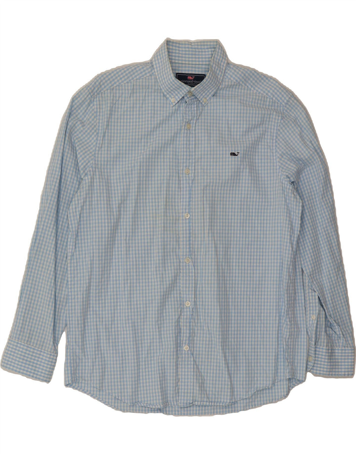 VINEYARD VINES Mens Shirt Large Blue Check Cotton Vintage Vineyard Vines and Second-Hand Vineyard Vines from Messina Hembry 
