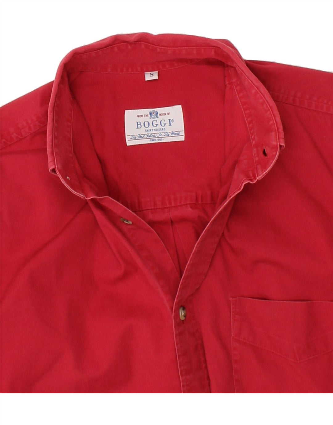 BOGGI Mens Shirt Small Red Cotton Vintage Boggi and Second-Hand Boggi from Messina Hembry 