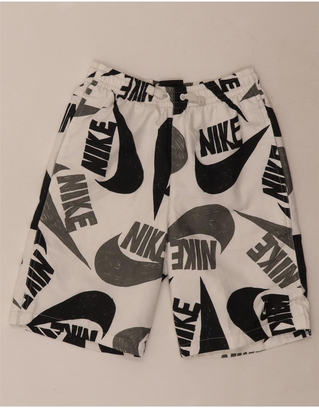 Chłopięce spodenki sportowe Nike z grafiką, duże, 12-13 lat, białe, poliestrowe