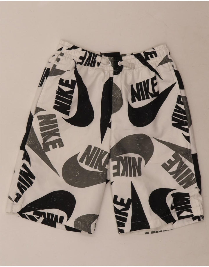 Chłopięce spodenki sportowe Nike z grafiką, duże, 12-13 lat, białe, poliestrowe