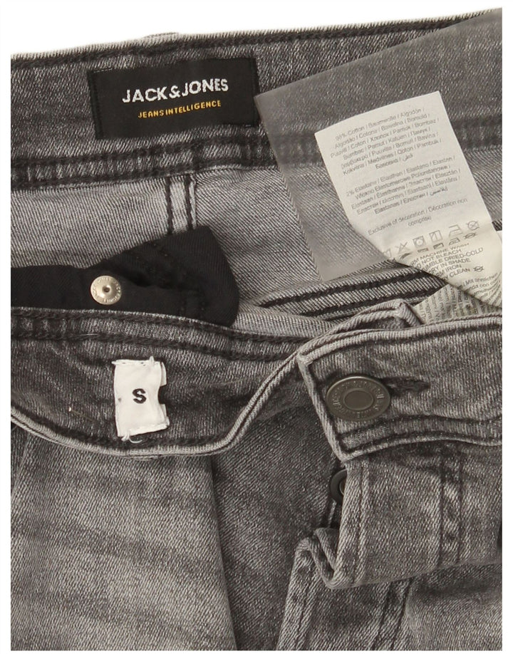 Pantaloncini di jeans regolari da uomo Jack & Jones piccoli W29 cotone grigio