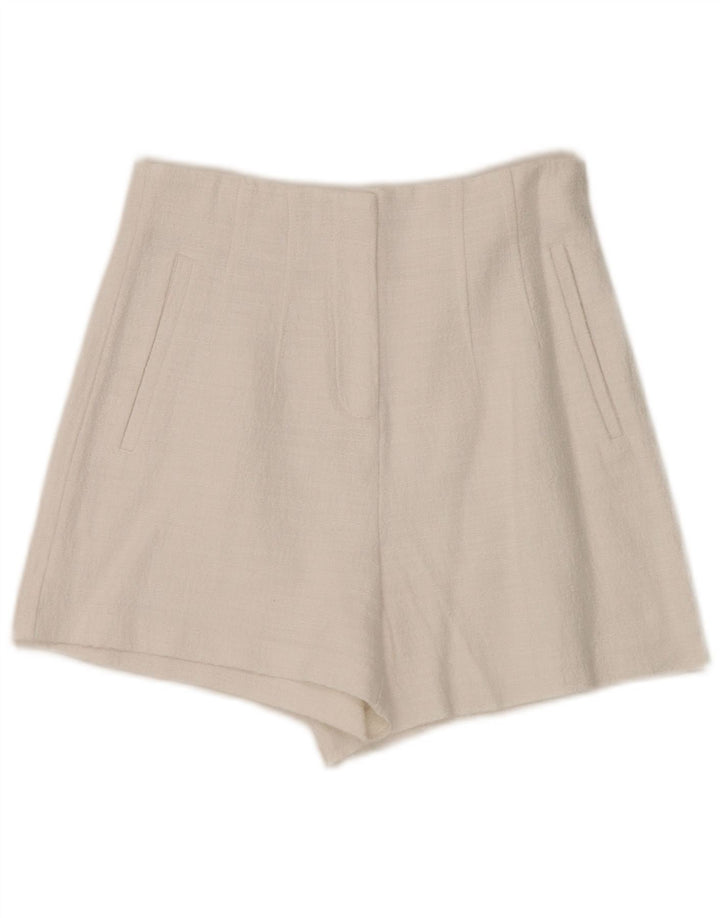 Zara Womens High Waist Hot Pants Small W26  White