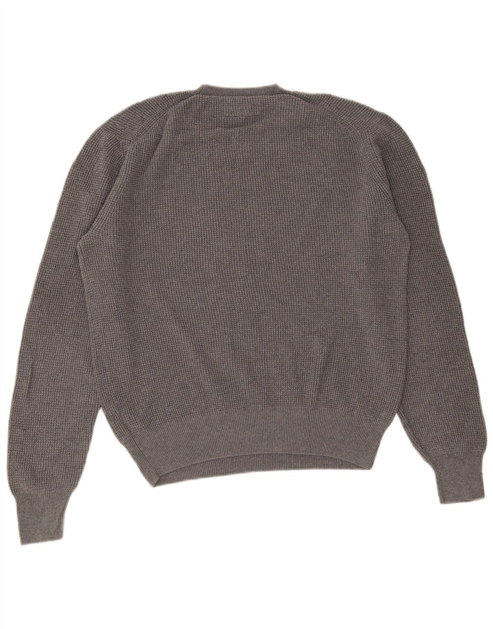 All Saints Mens Crew Neck Jumper Sweater Large Grey Cotton