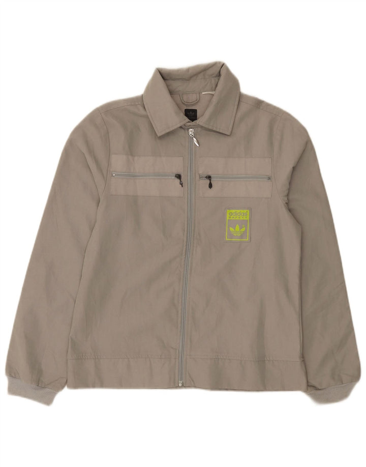 Adidas Damen Bomberjacke EU 38 Mittelgraue Baumwolle