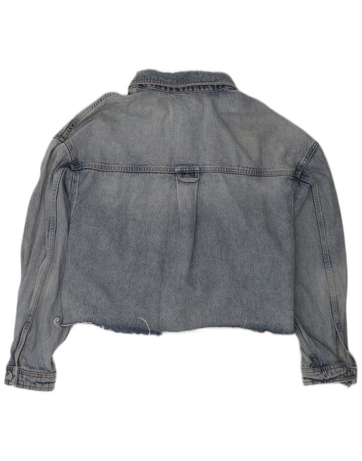 Giacca di jeans oversize da donna All Saints UK 10 piccola in cotone blu