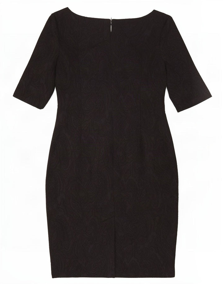 Marks & Spencer Robe fourreau pour femme UK 44 Medium Noir Paisley Polyester