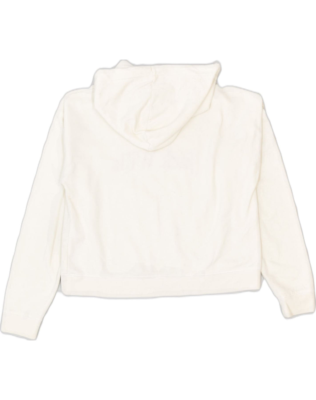 JACK WILLS Womens Crop Graphic Hoodie Jumper UK 12 Medium Off White Cotton | Vintage Jack Wills | Thrift | Second-Hand Jack Wills | Used Clothing | Messina Hembry 