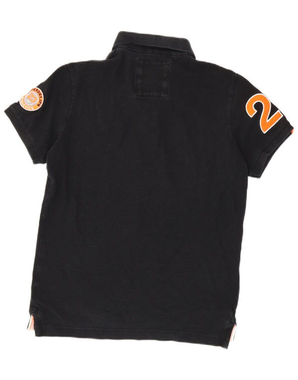 Superdry Herre grafisk rugby poloshirt Stor sort bomuld