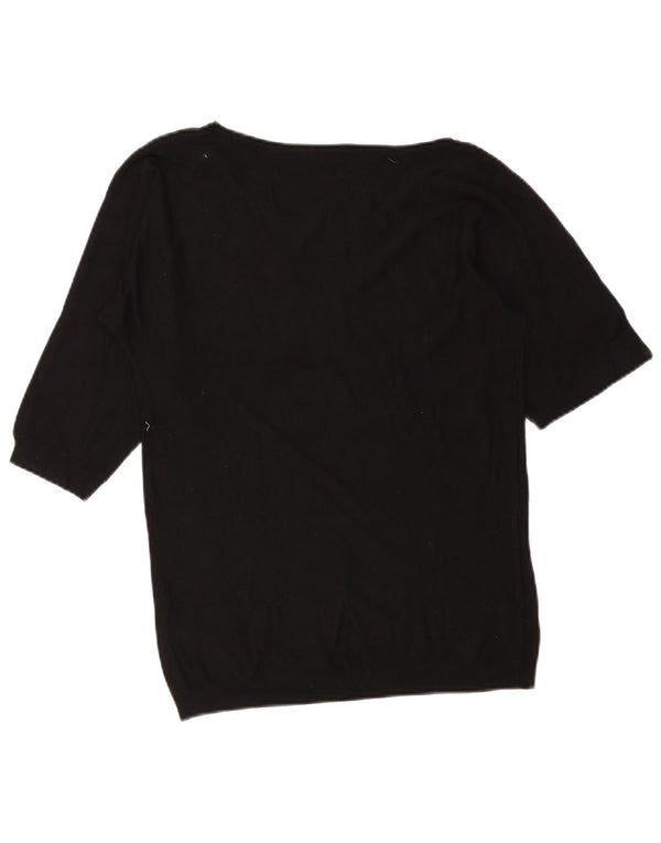 Guess Maglione da donna con scollo a barchetta con maniche a 3/4 grafica UK 6 XS Nero