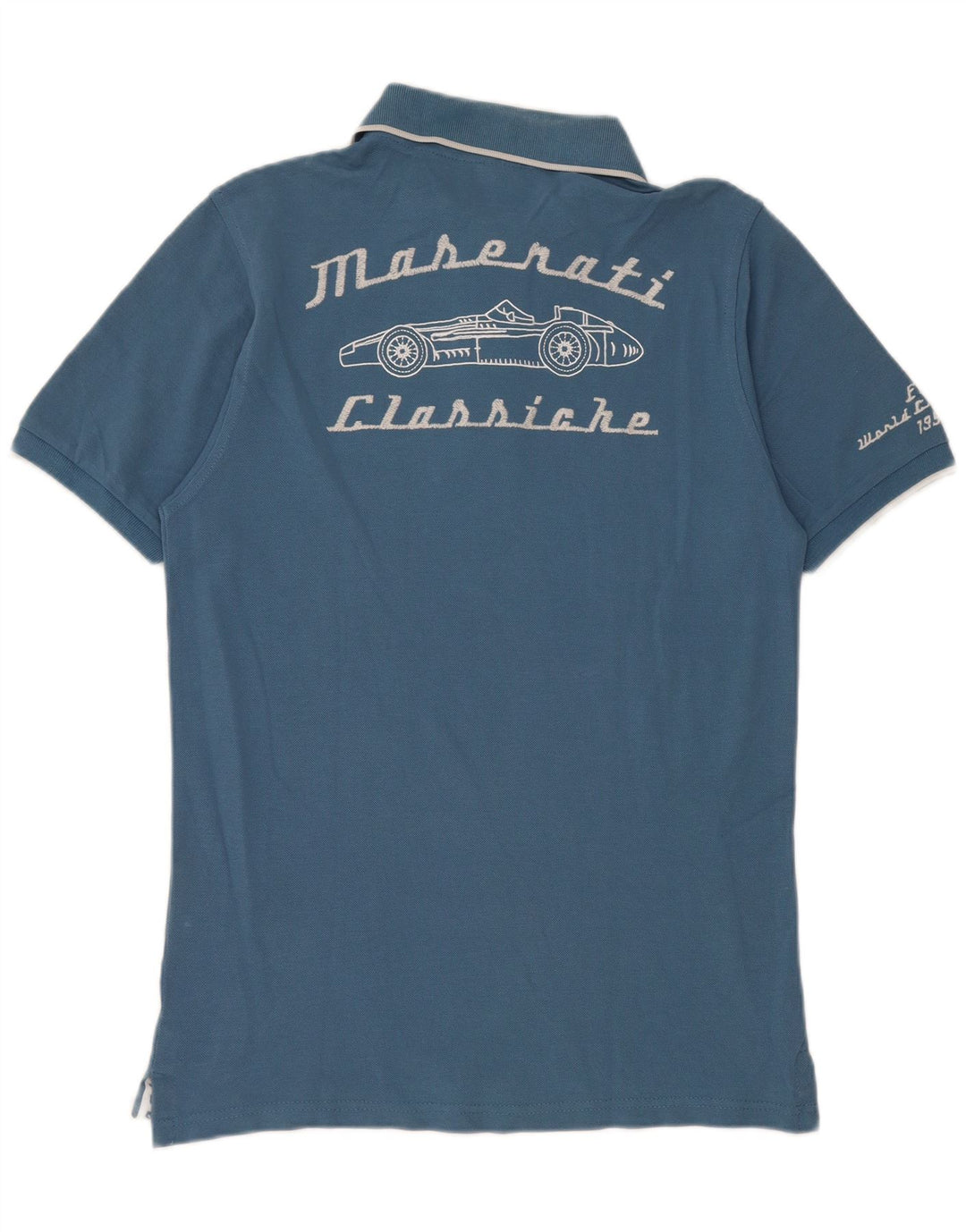Maserati Herre grafisk poloshirt Medium blå bomuld